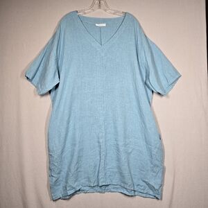 Bryn Walker Linen Dress Women's Medium Light Blue Oversized